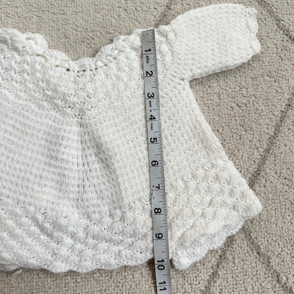 Vintage Hand-Crocheted Baby Set With Bonnet & Booties Pink Embroidered Flowers S - Picture 3 of 9